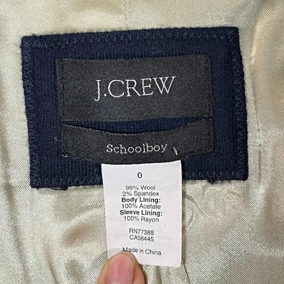 J. Crew Schoolboy Blazer Jacket; Navy w/ Gold Buttons; Preppy Acadamia - Womes 0 - Picture 4 of 15